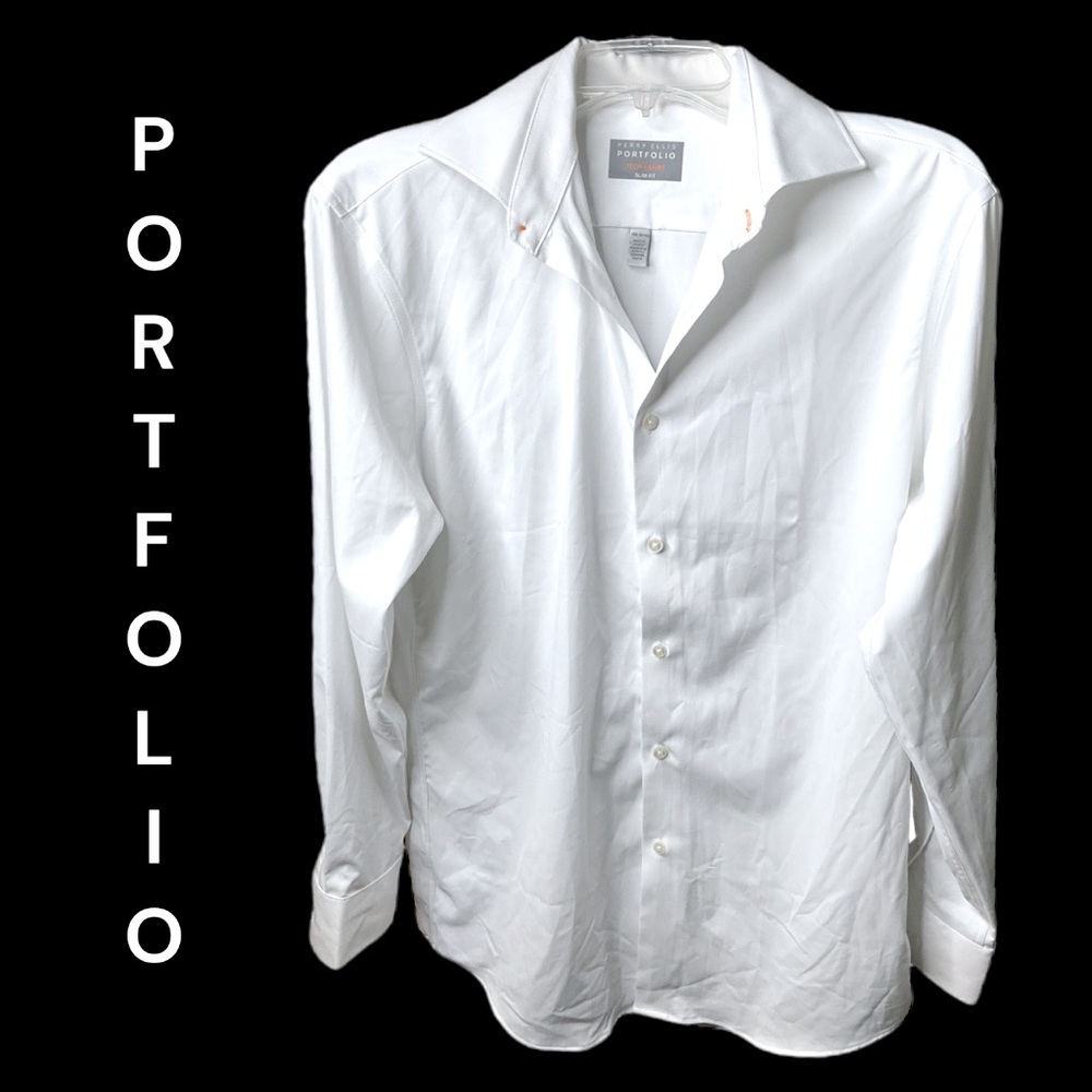 Men’s Portfolio White Dress Shirt